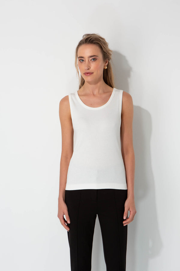 Top in Rib Jersey | White