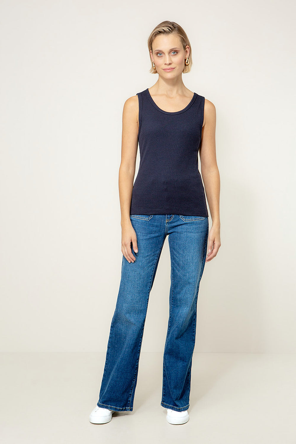 Top in Rib Jersey | Navy