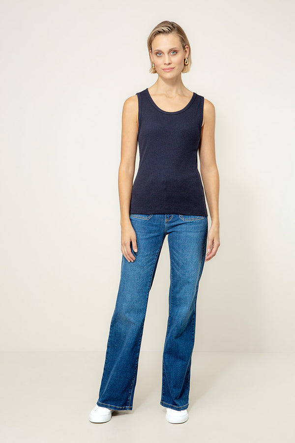 Top in Rib Jersey | Navy