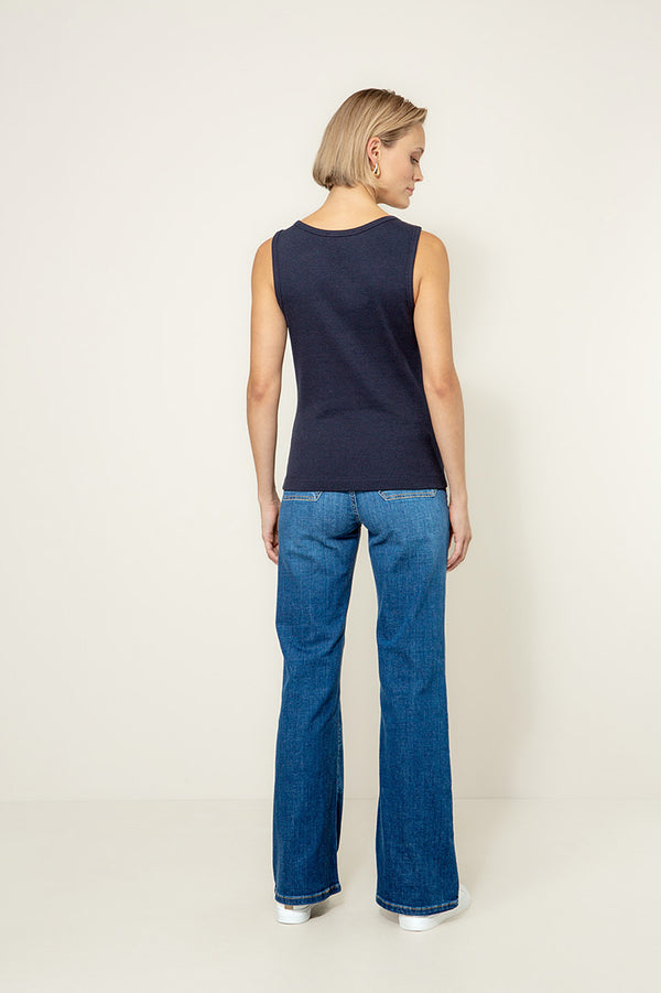 Top in Rib Jersey | Navy