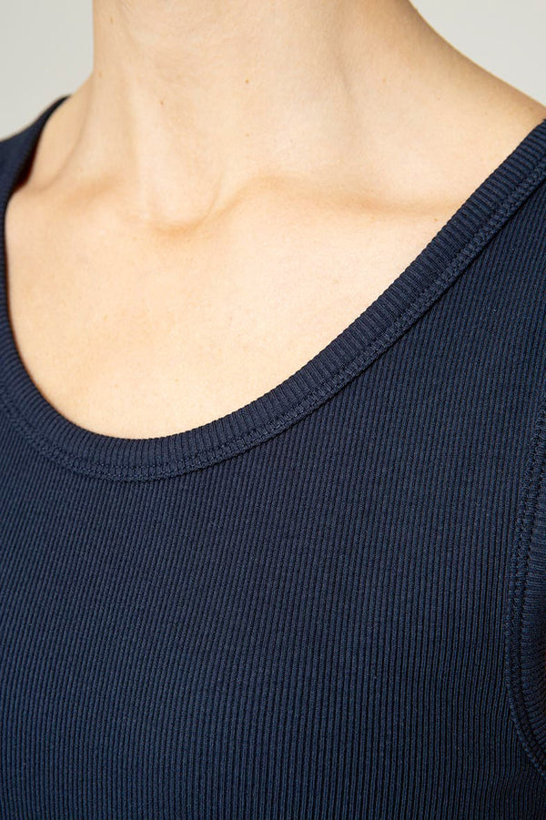 Top in Rib Jersey | Navy