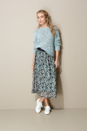 Knitted sweater with mohair