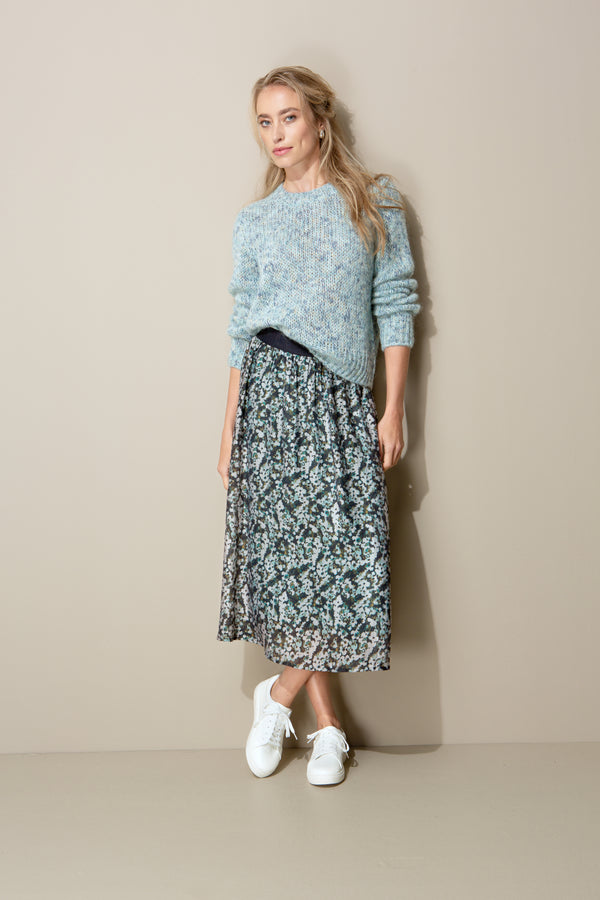 Knitted sweater with mohair