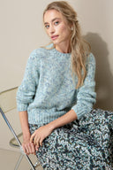 Knitted sweater with mohair