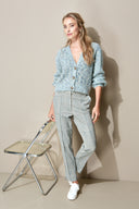 Karrierte Hose in Heavy Jersey