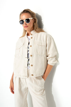 Kurzjacke im Garment Dye | Beige