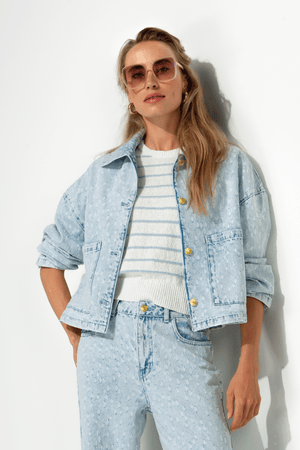 Jacke in Strukturdenim | light Denim