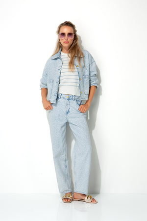Jacke in Strukturdenim | light Denim