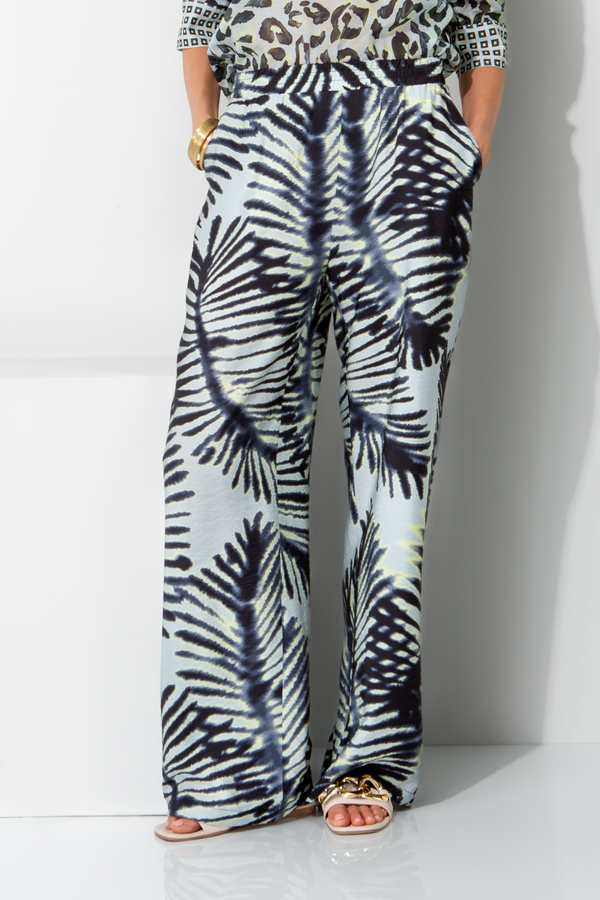 Viscose print pants | Palm leaves