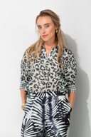 Bluse in Cotton Voile mit Print | Yellow Leo