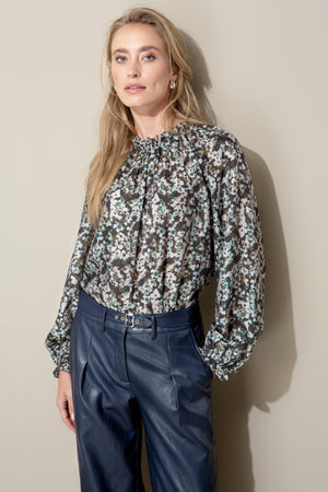 Bluse in Lyocell-Crepe mit Print