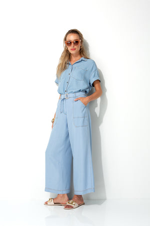 Blouse in Lyocell denim | light Denim