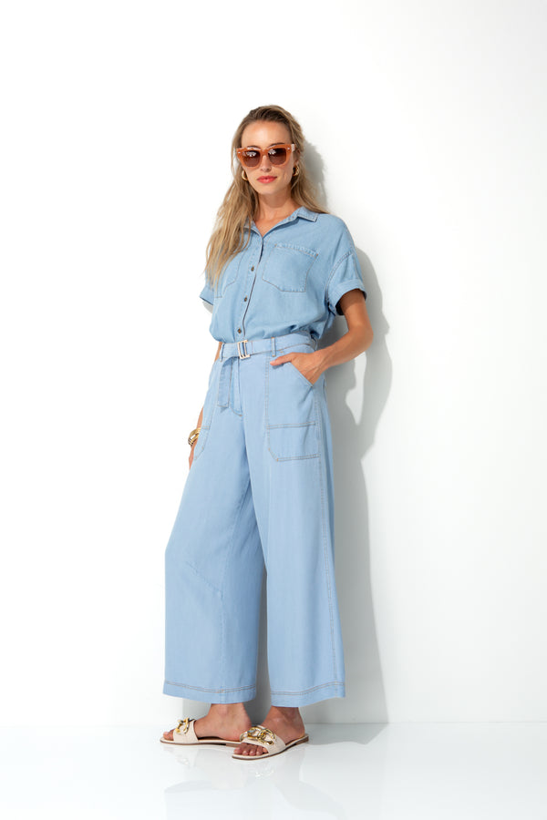 Blouse in Lyocell denim | light Denim