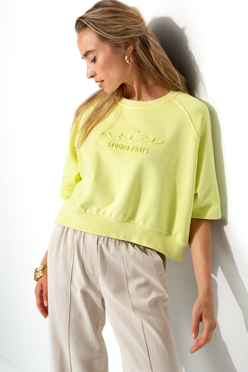 Sweatshirt in Garment Dye | light yellow