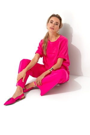 Sweatshirt in Garment Dye | Pink