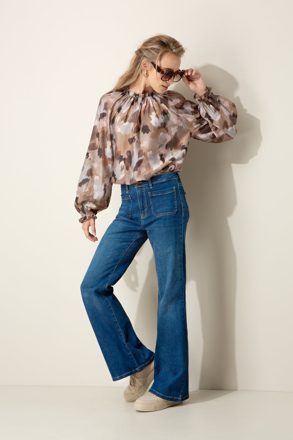 Bluse in Lyocell-Crepe mit Print